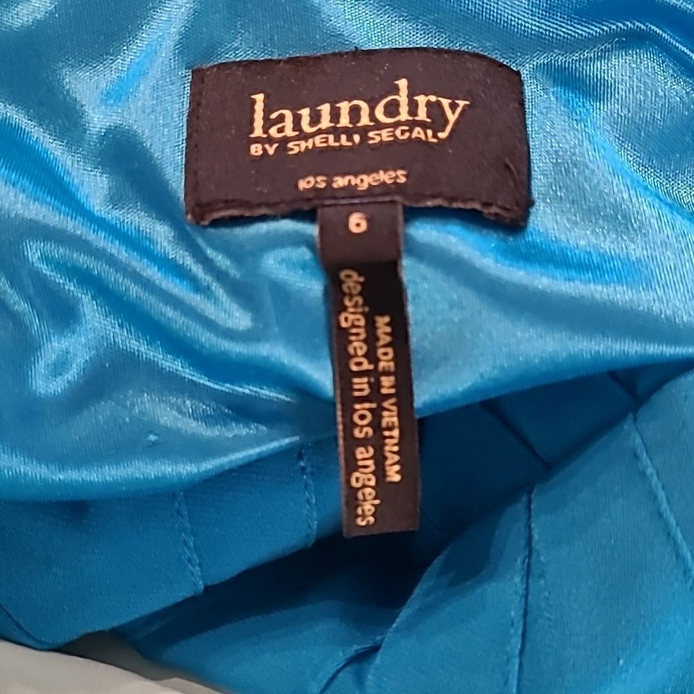 Laundry by Shelli Segal of Los Angeles sz 6 blue poly-spandex blend dress - Picture 5 of 10